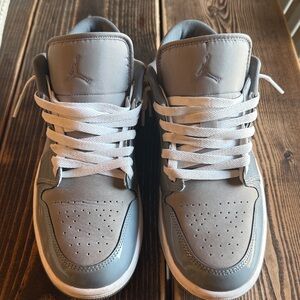 Gray and White Jordans